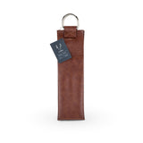 Brown Single-Bottle Wine Tote in Faux Leather