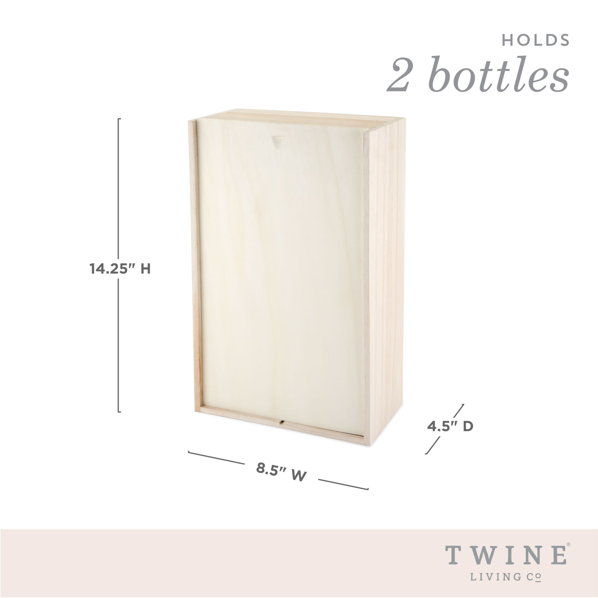 Two Bottle Paulownia Wood Wine Box - Thumbnail 4