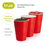 Party 16 oz Plastic Cups in Red, Set of 24