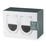 Double Walled Stemless Wine Glasses, Set of 2