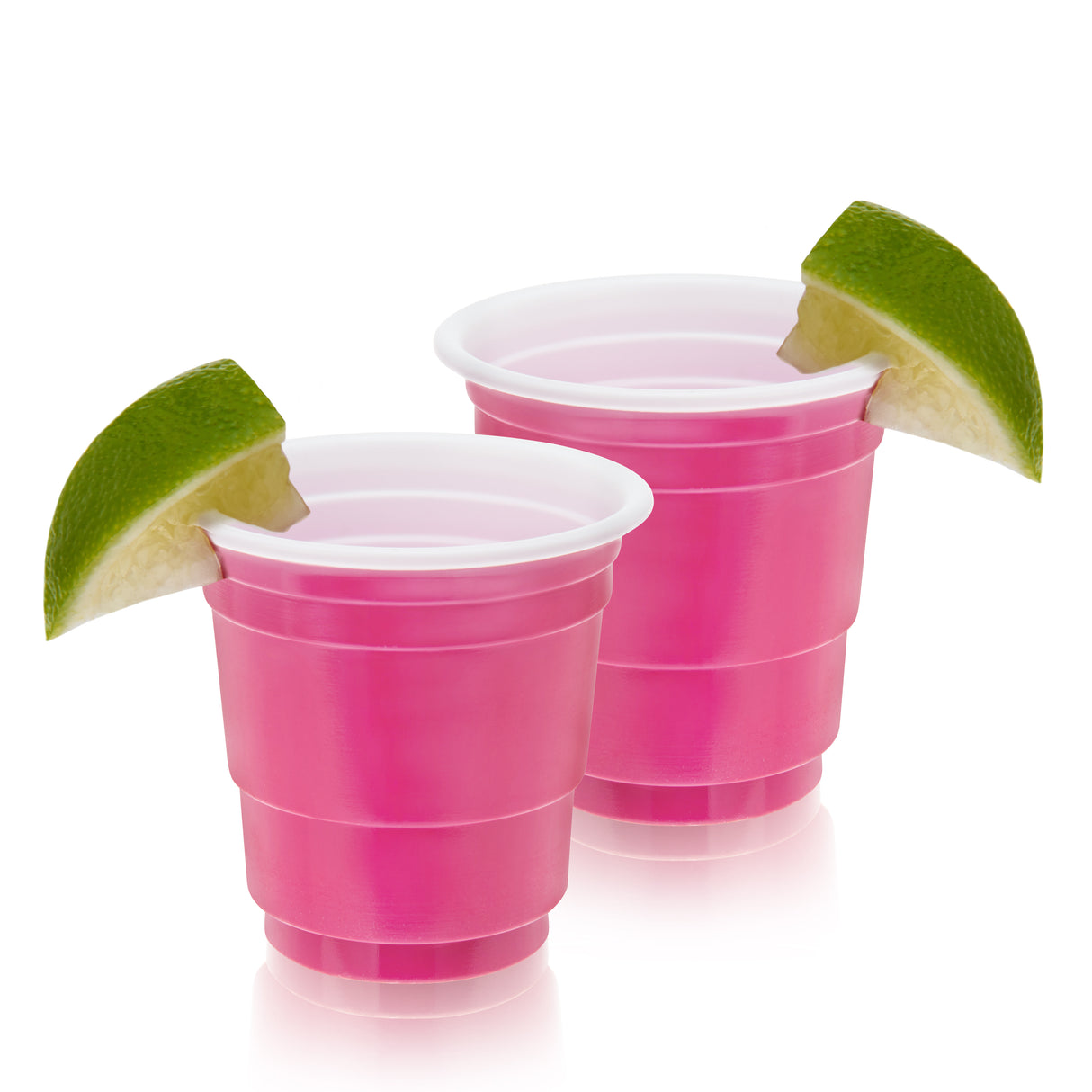 Party 1.75 oz Mini Plastic Cups in Pink, Set of 20