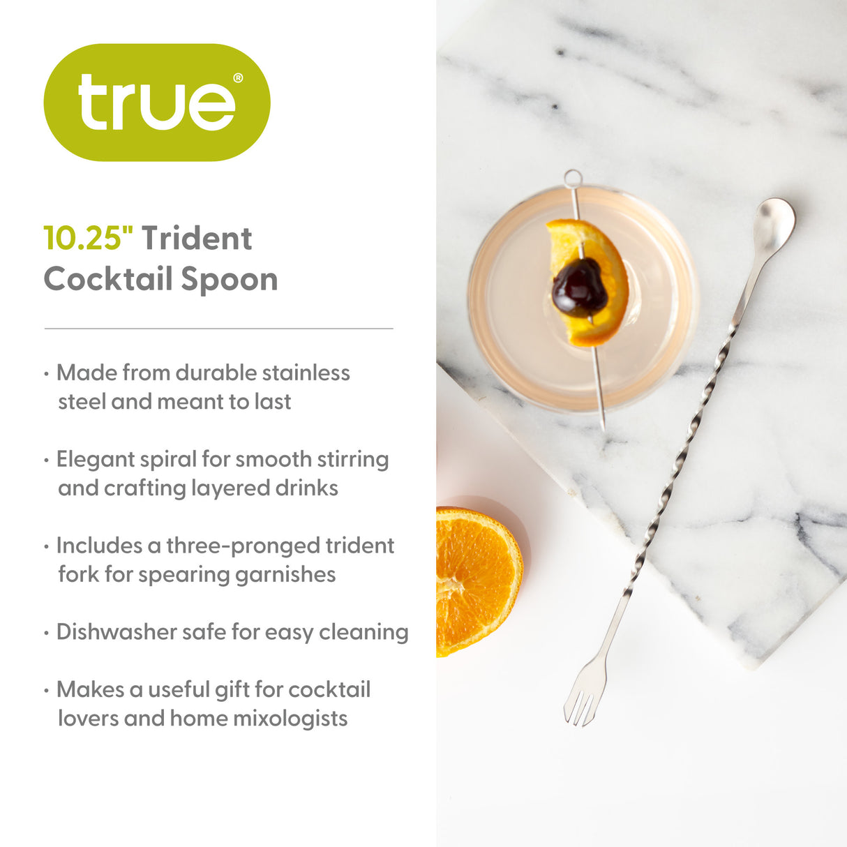 Trident Bar Spoon in Stainless Steel