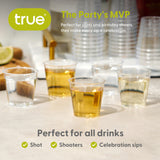 Party 1 oz Plastic Shot Glasses in Clear, Set of 50