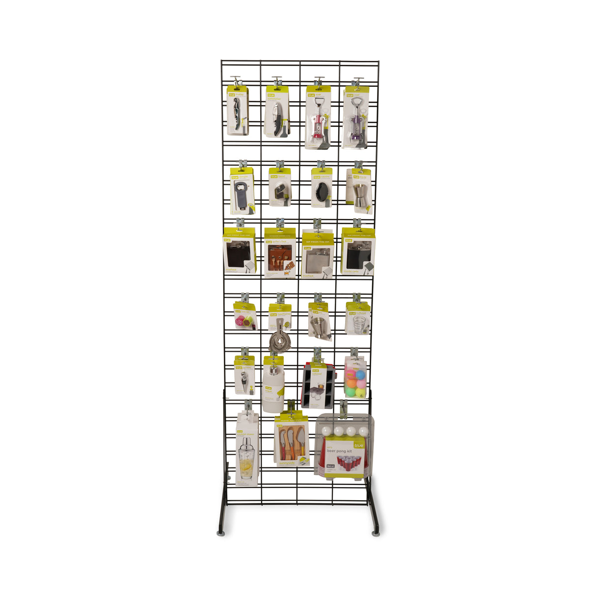 Slat Grid Display Rack with 48 Hooks