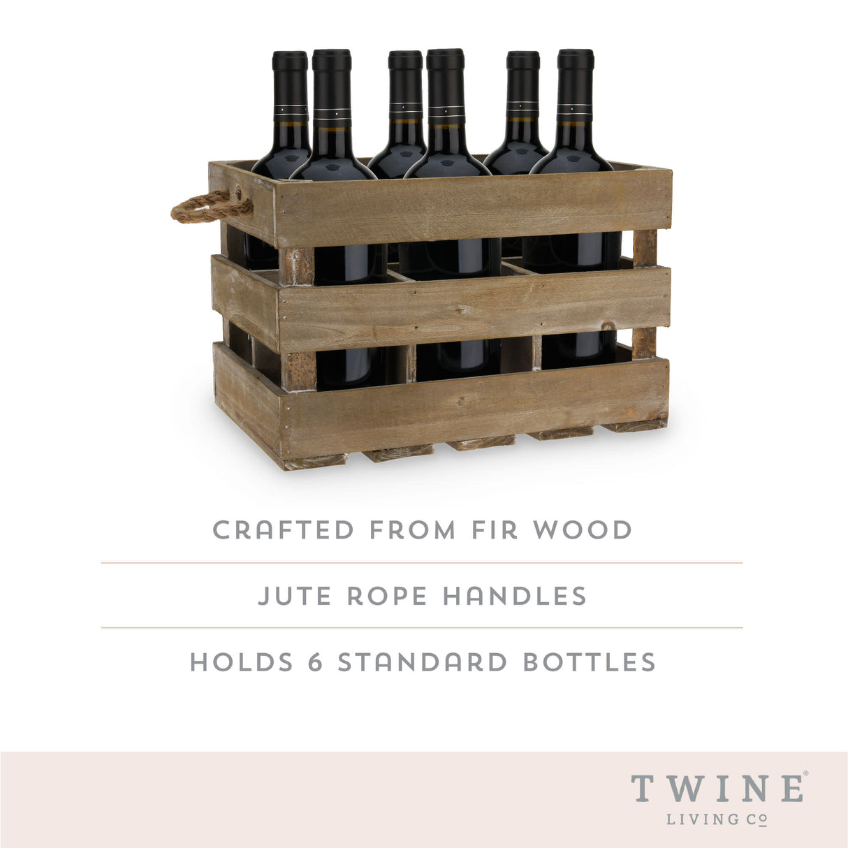 Wooden 6-Bottle Crate