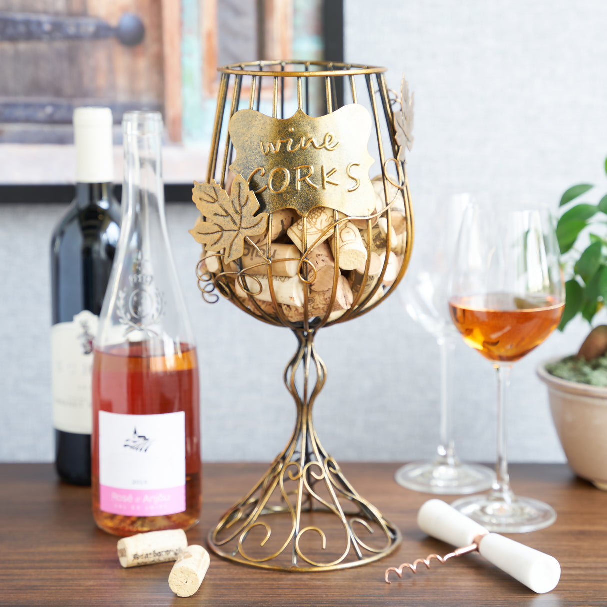 Vino Wine Glass Cork Holder Display