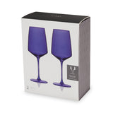 Reserve Nouveau Crystal Wine Glasses in Cobalt, Set of 2