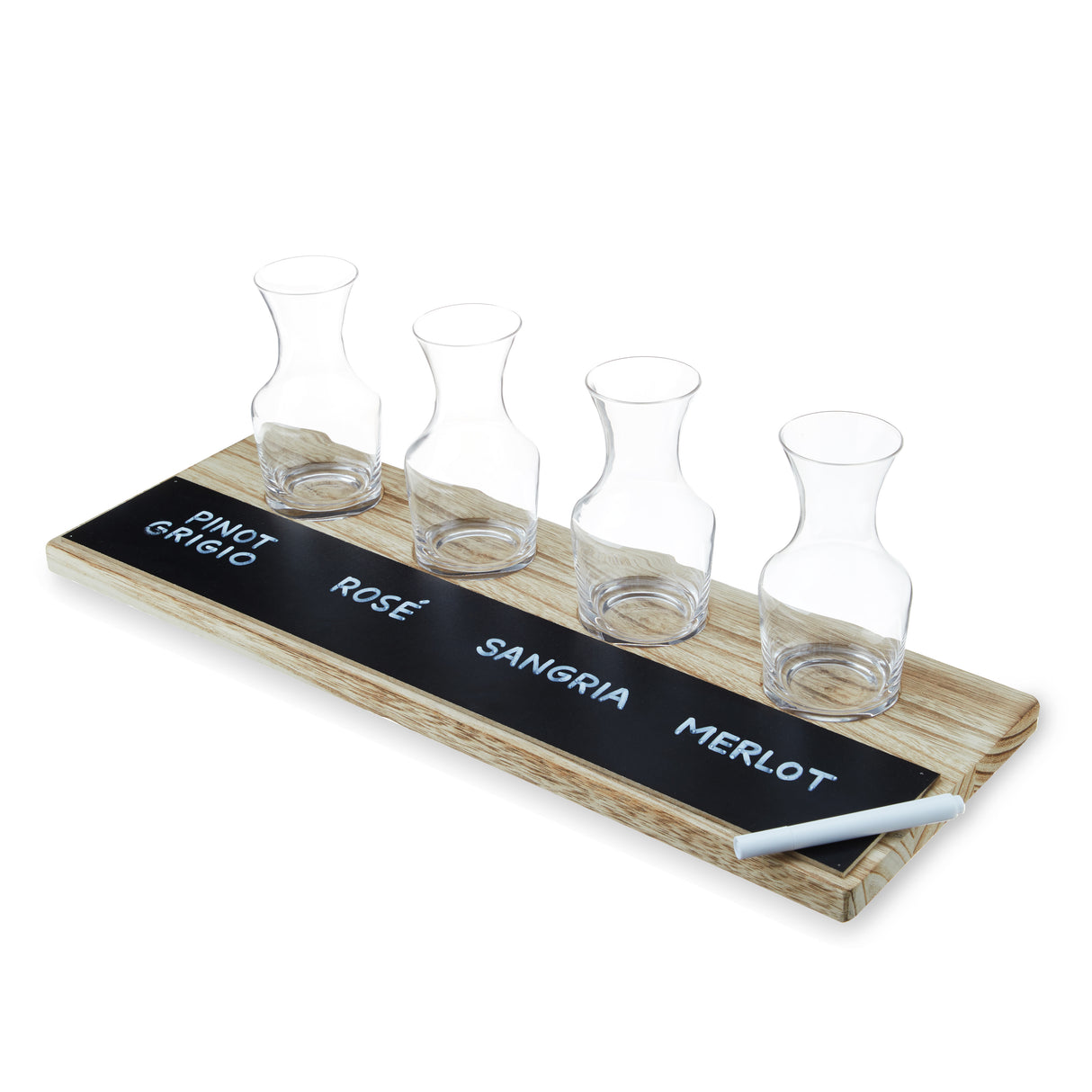 Wine Flight Serving Board and Carafe Set