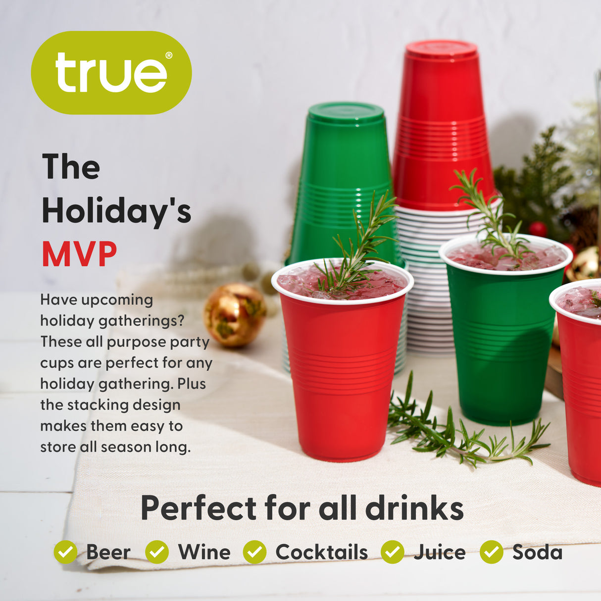 Party 16 oz Jolly Party Cups, Set of 50