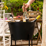 Beverage Tub with Stand & Tray in Black