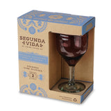 Segunda Vida Rosado Recycled Stemmed Wine Glasses, Set of 2