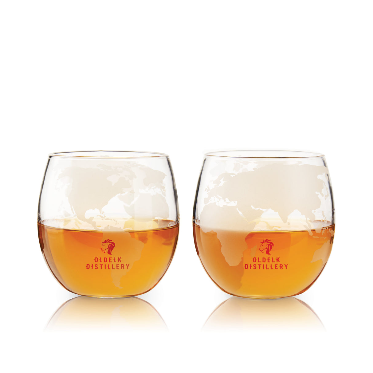 Globe Whiskey Tumblers, Set of 2