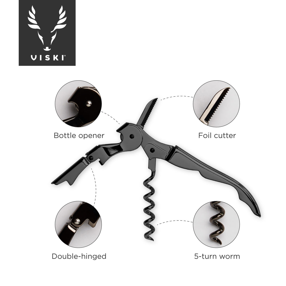 Warren Signature Double Hinged Corkscrew in Gunmetal