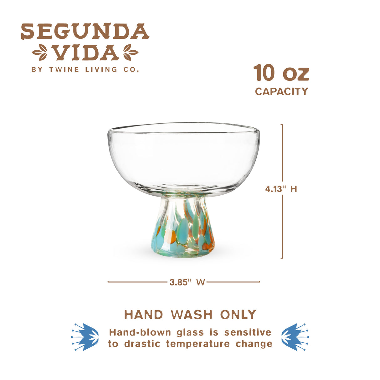 Segunda Vida Viajar Margarita Glasses, Set of 2