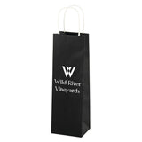 Single Bottle Kraft Bag with Handle in Black