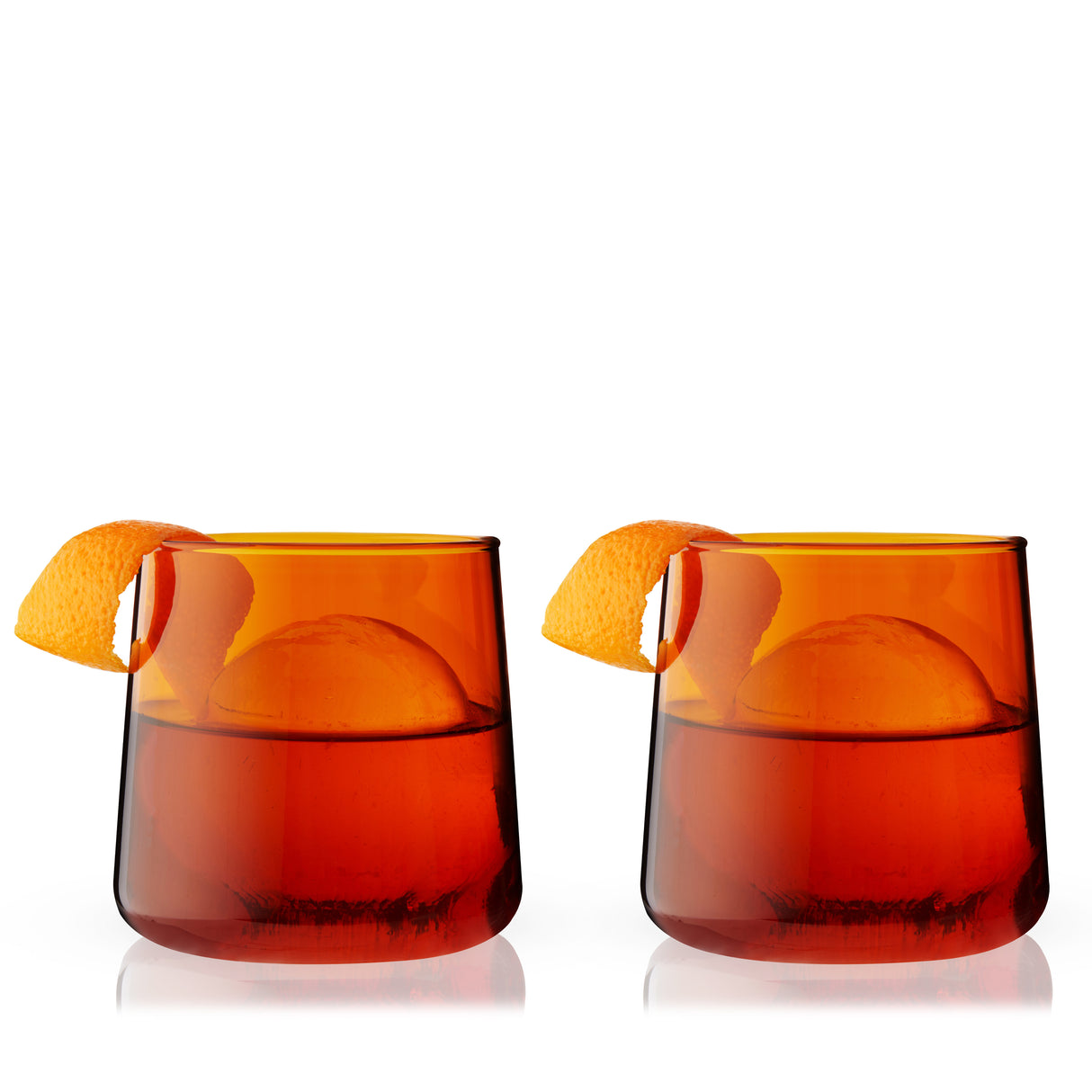 Aurora Cocktail Tumblers in Amber, Set of 2