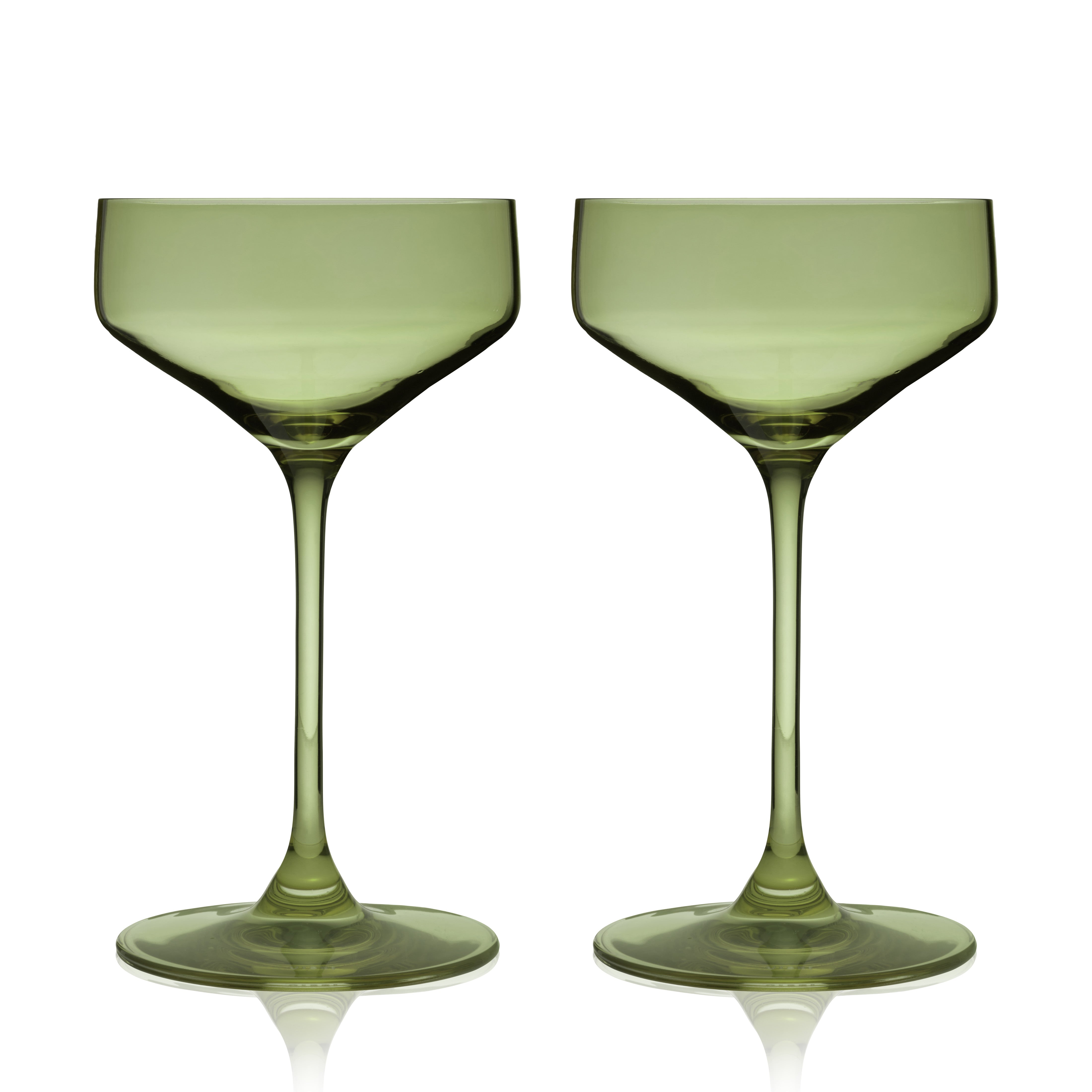Reserve Nouveau Crystal Coupes in Sage, Set of 2 - Thumbnail 2