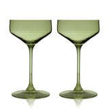 Reserve Nouveau Crystal Coupes in Sage, Set of 2