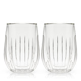 Double Walled Stemless Wine Glasses, Set of 2