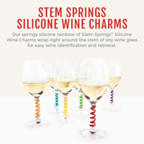 Savoy Spring Silicone Wine Charms in Assorted Colors, Set of 6