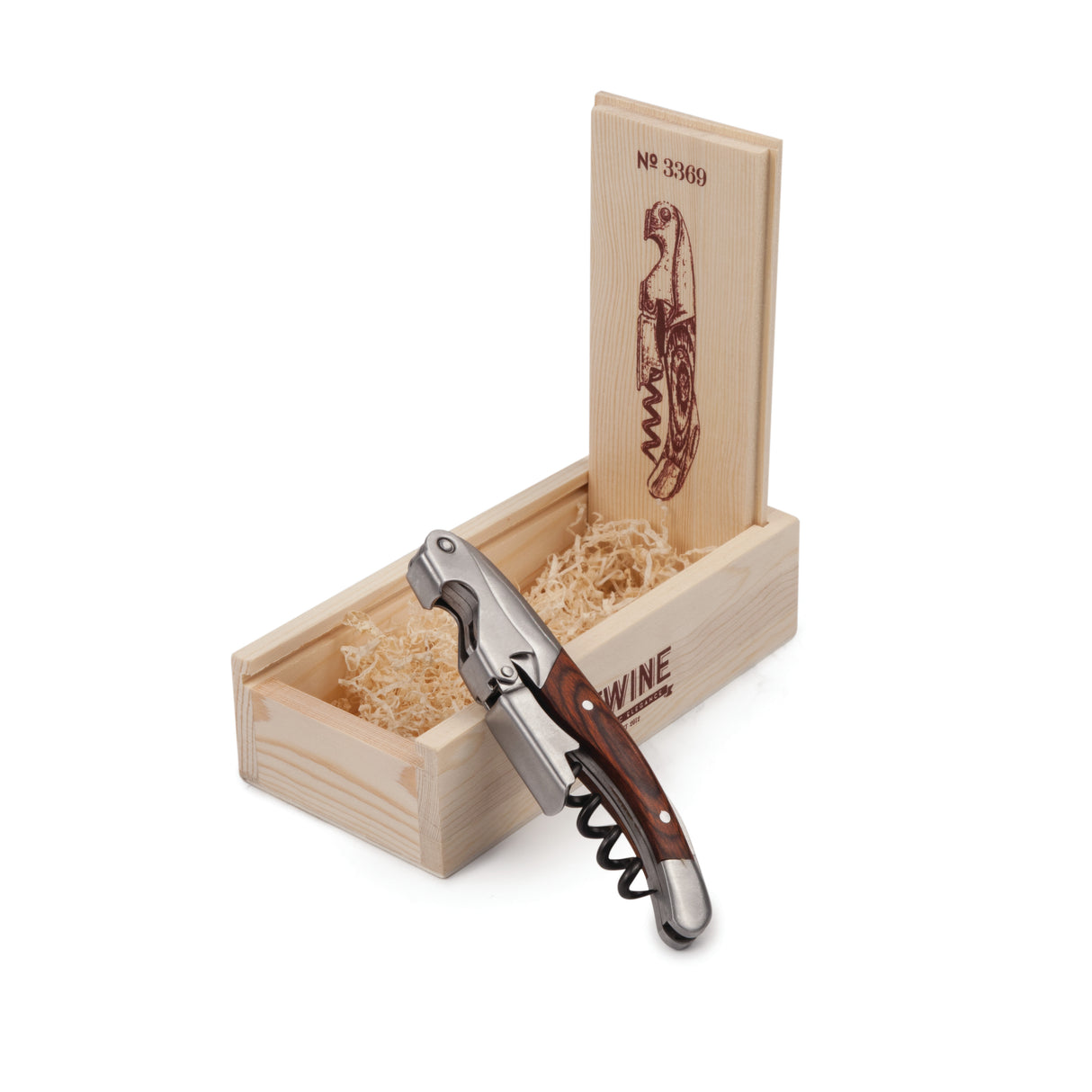 Wooden Handled Double-Hinged Corkscrew in Gift Box