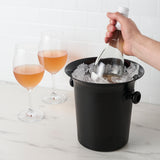 Plastic Wine Bottle Ice Bucket in Black