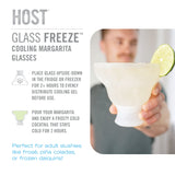 Glass FREEZE Margarita Cooling Cup, Set of 2