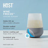 Glass FREEZE Wine Cooling Cup in Gray, Set of 2