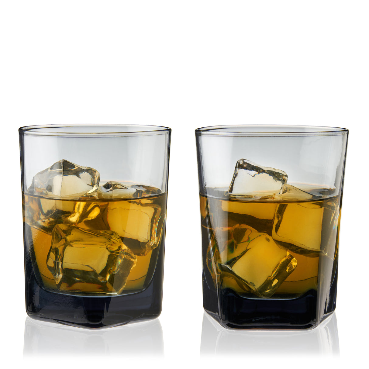 Crystal Double Old Fashioned Glasses in Smoke, Set of 2