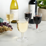 Party 6 oz Plastic Stemmed Wine Cups in Clear, 20ct