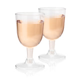 Party 6 oz Plastic Stemmed Wine Cups in Clear, Set of 20