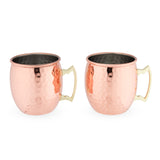 Moscow Mule Hammered Copper Plated Mugs, Set of 2