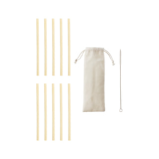 a bag and straws with a bag and a string