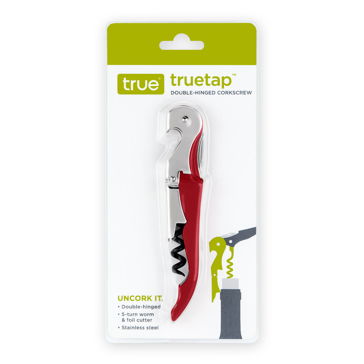 Truetap Waiter's Corkscrew in Metallic Red