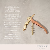 Double-Hinged Corkscrew in Copper & Gold