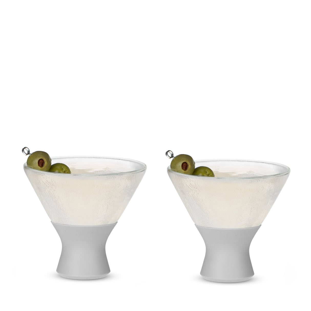 Glass FREEZE Martini Cooling Cup in Gray, Set of 2