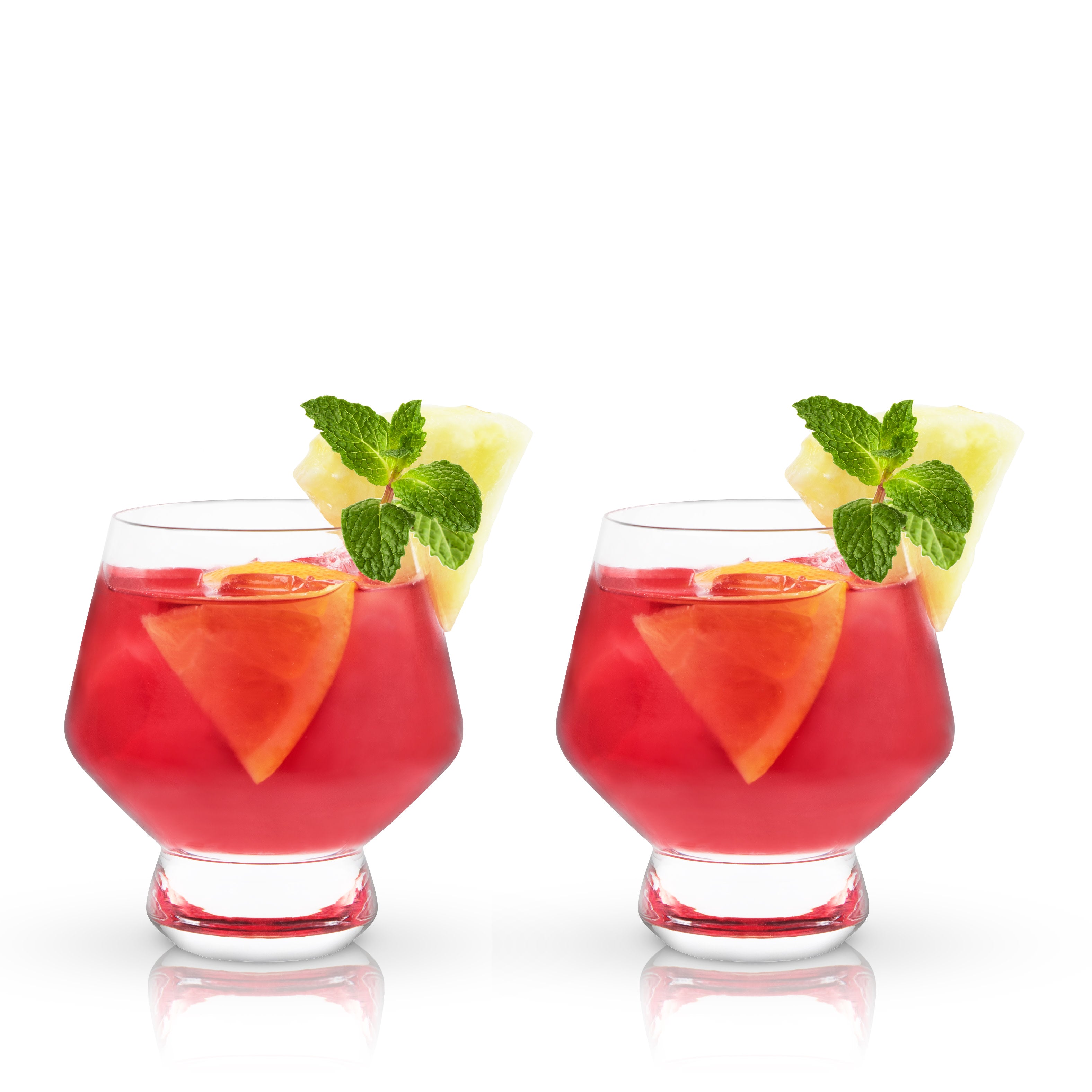 Viski Raye Footed Crystal Punch Glasses - Thumbnail 2