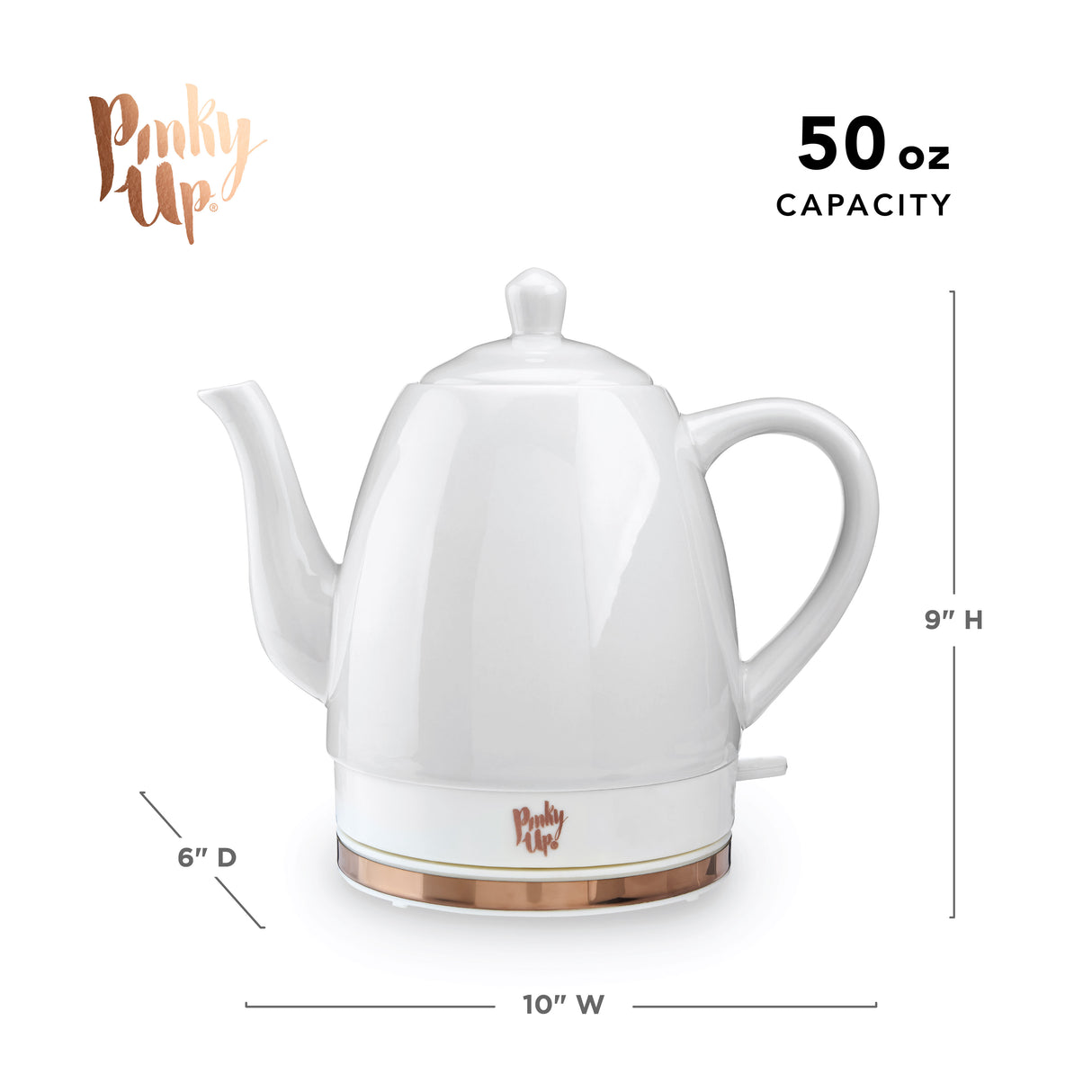 Noelle Ceramic Electric Tea Kettle in Gray