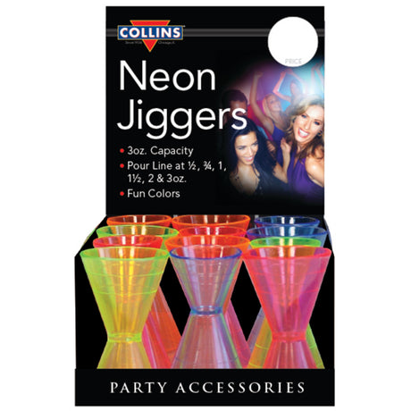 Plastic Jiggers in Assorted Neon