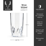 Shatterproof Acrylic Highball Tumblers, Set of 4