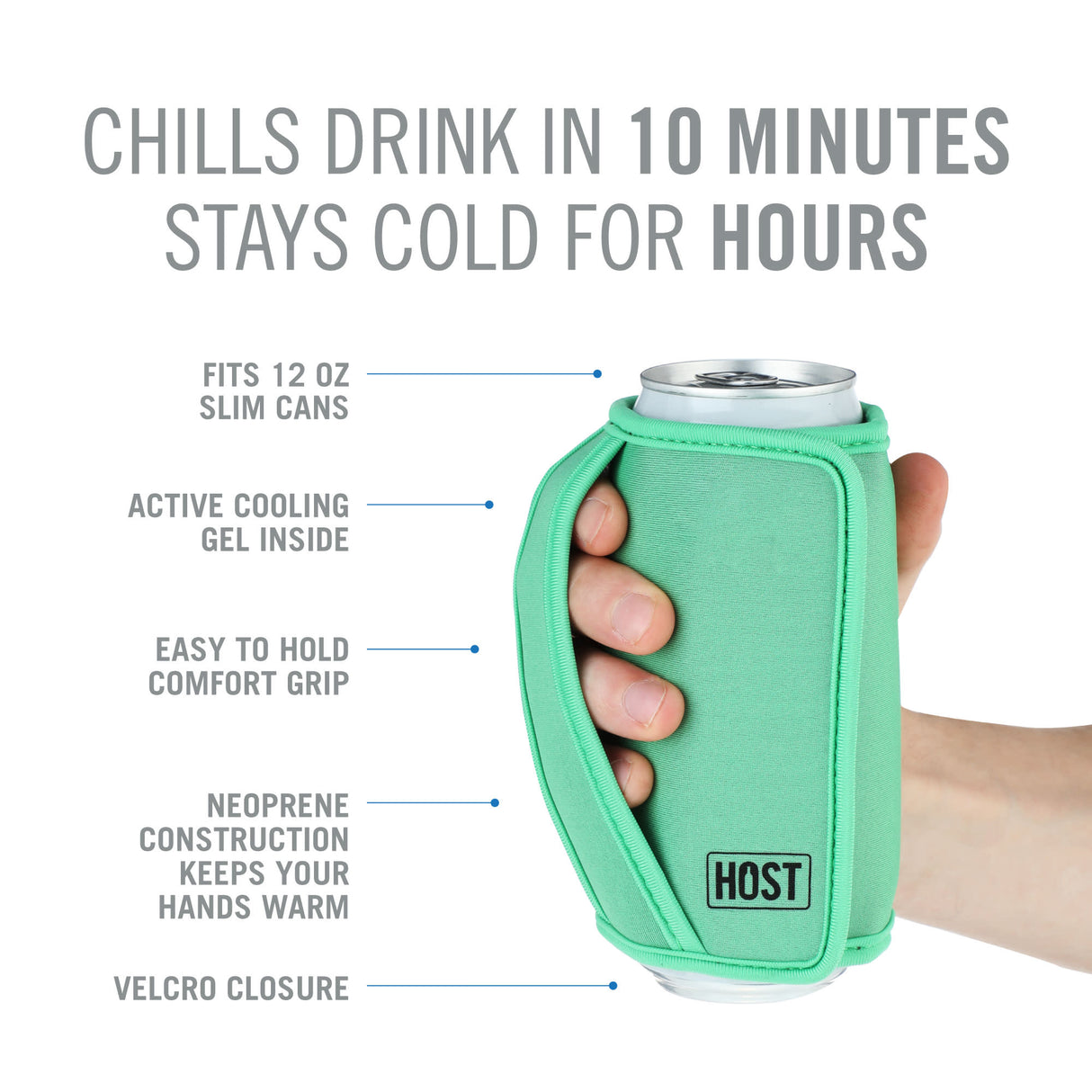 Insta-Chill Slim Can Sleeve in Green