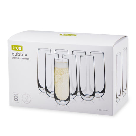 Stemless Champagne Flutes, Set of 8