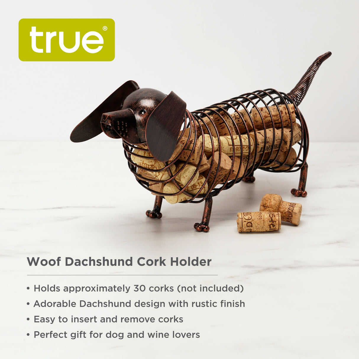 Woof Dachshund Cork Holder Display