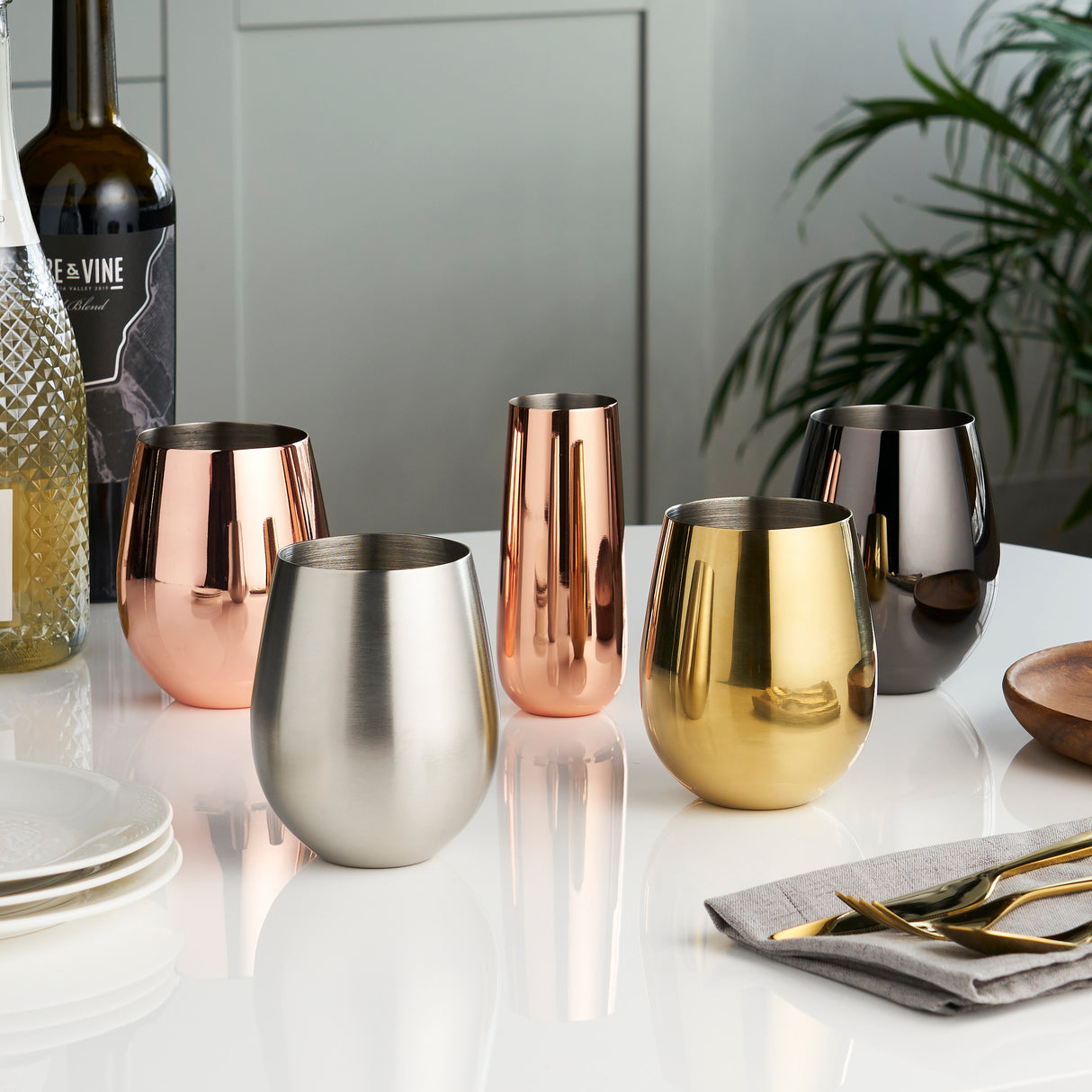 Harrison Wine Tumblers in Stainless Steel