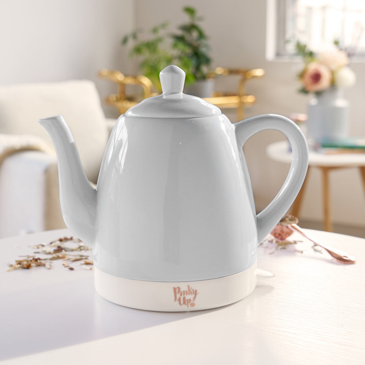 Noelle Ceramic Electric Tea Kettle in Gray