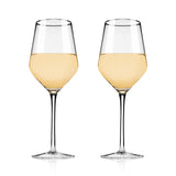 Raye Crystal Angled Chardonnay Glasses, Set of 2