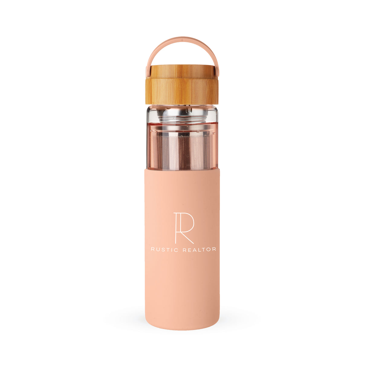 Dana Glass Travel Infuser Mug in Coral