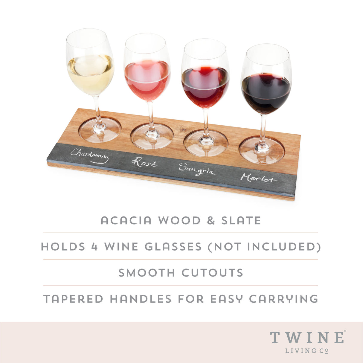 Acacia Wood Wine Flight Board