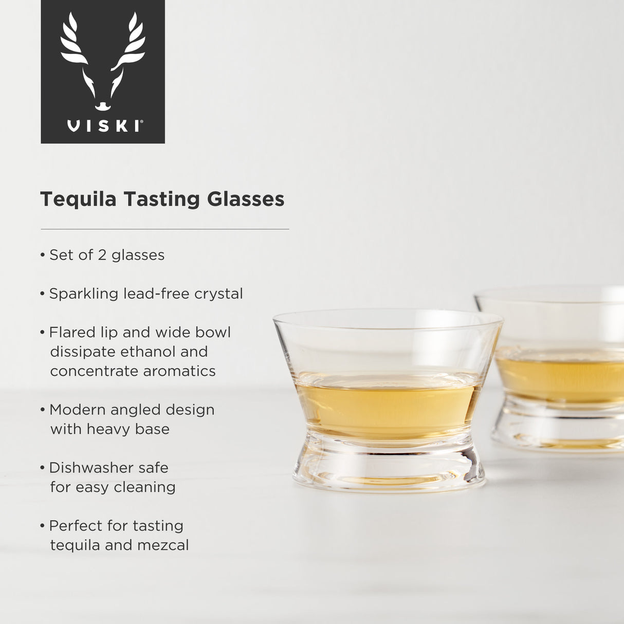 Raye Crystal Tequila Tasting Glasses, Set of 2