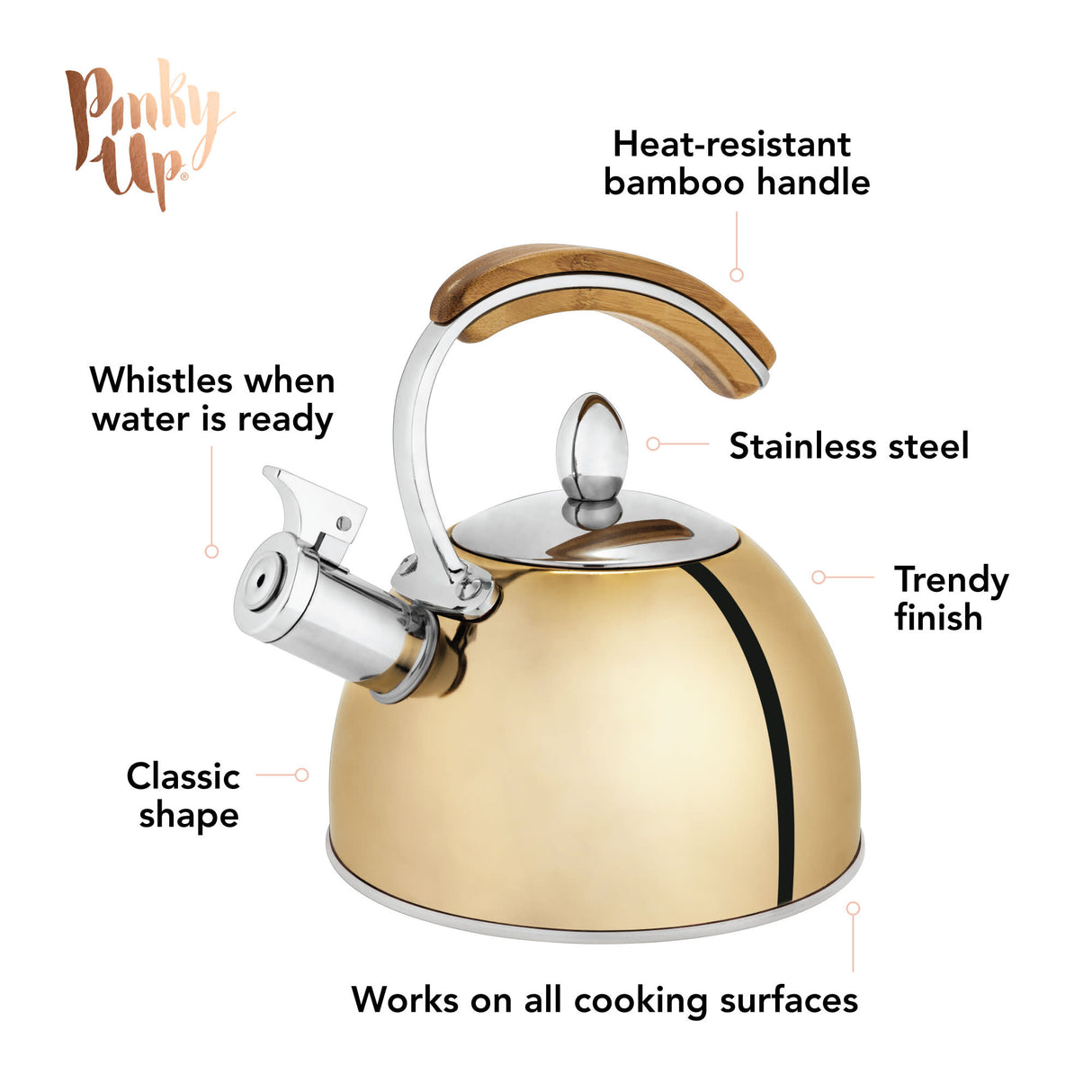 Presley Tea Kettle in Gold